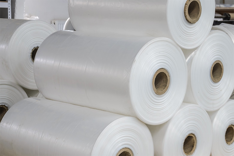 Clear plastic rolls for industrial and agricultural applications.